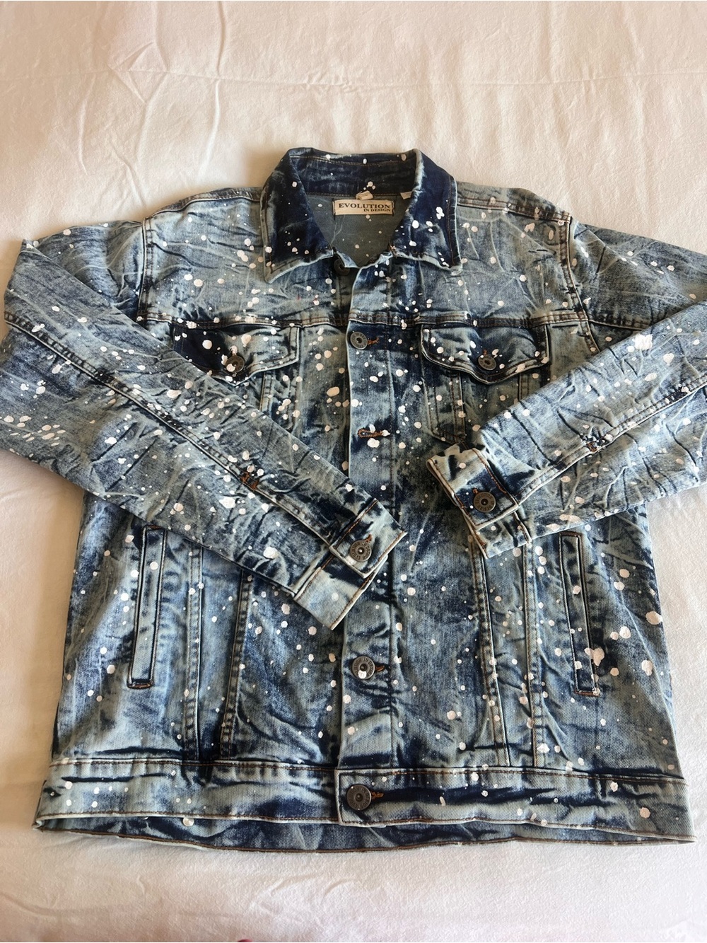 Revolution Blue Denim Paint-Splatter Jacket